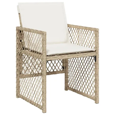 Ensemble à manger de jardin et coussins 13 pcs beige
