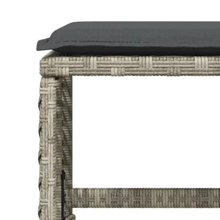 Ensemble à manger de jardin et coussins 9 pcs gris clair rotin