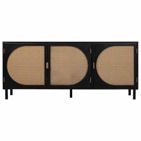 Aparador Alexandra House Living Negro Natural Ratán Madera de Pauloni