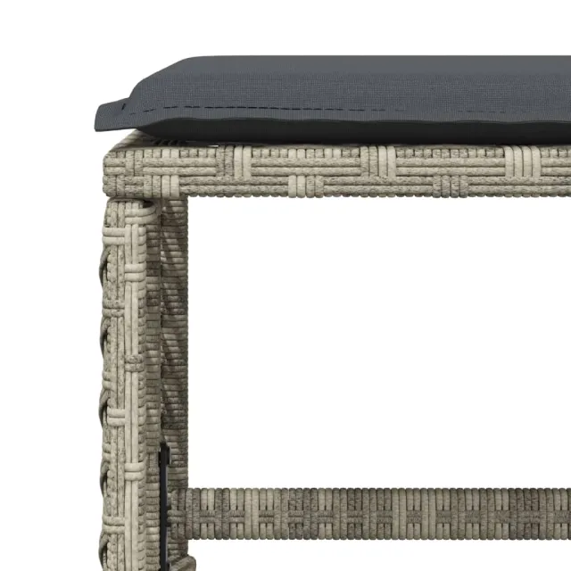 Ensemble à manger de jardin 11pcs avec coussins gris poly rotin