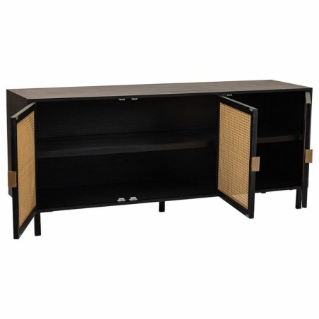 Aparador Alexandra House Living Negro Natural Ratán Madera de Pauloni