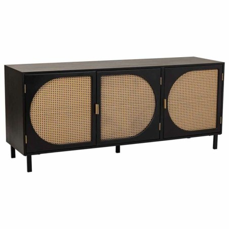 Aparador Alexandra House Living Negro Natural Ratán Madera de Pauloni
