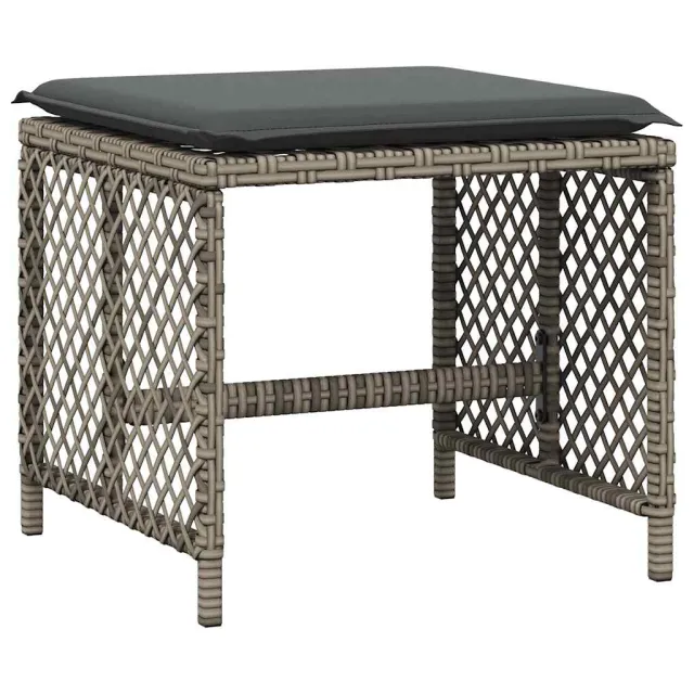 Ensemble à manger de jardin coussins 13 pcs gris résine tressée