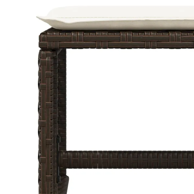 Ensemble à manger de jardin avec coussins 13 pcs marron rotin