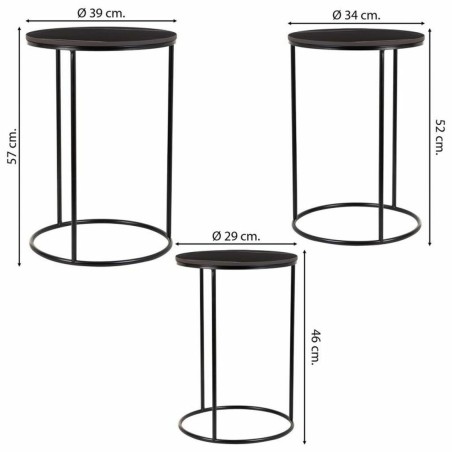 Jeu de 2 tables Alexandra House Living Noir Fer Bois MDF 39 x 57 x 39