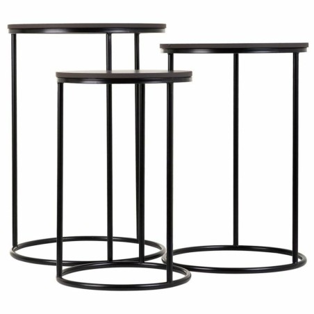 Set of 2 tables Alexandra House Living Black Iron MDF Wood 39 x 57 x 3