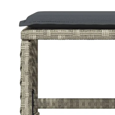 Ensemble à manger de jardin et coussins 17 pcs gris clair rotin