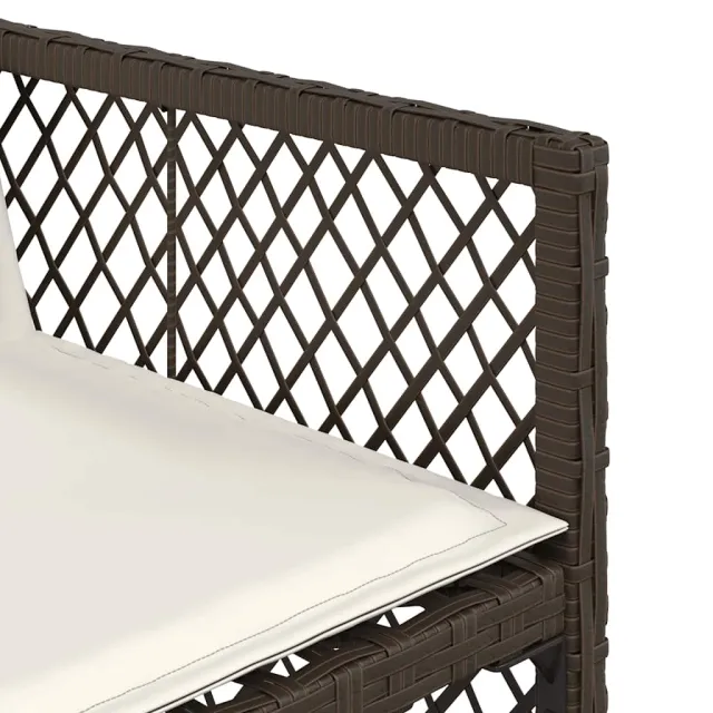 Ensemble à manger de jardin et coussins 11 pcs marron rotin