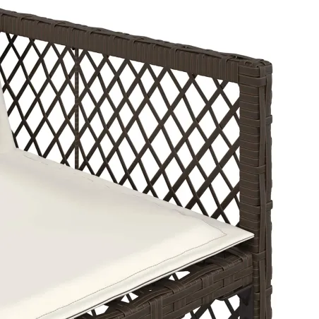 Ensemble à manger de jardin et coussins 11 pcs marron rotin