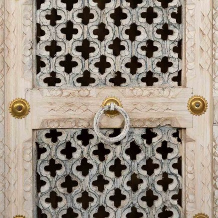 Armoire Alexandra House Living Blanc Bois de manguier 40 x 180 x 90 cm 2