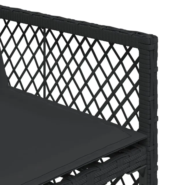 Ensemble à manger de jardin 13 pcs coussins noir résine tressée