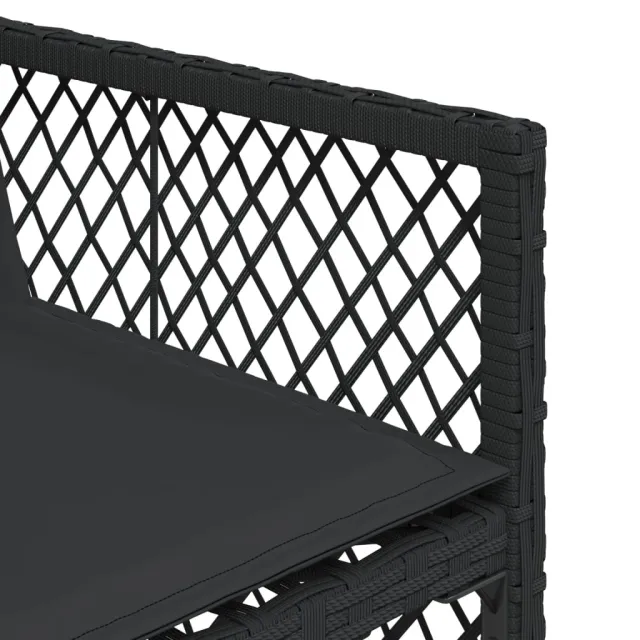 Ensemble à manger de jardin 15 pcs coussins noir résine tressée