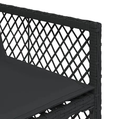 Ensemble à manger de jardin 15 pcs coussins noir résine tressée