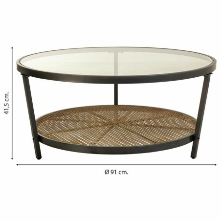 Mesa de Centro Alexandra House Living Marrón Vidrio Hierro 91 x 41 x
