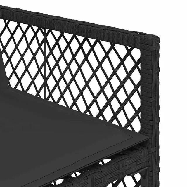 Ensemble à manger de jardin 17 pcs coussins noir résine tressée