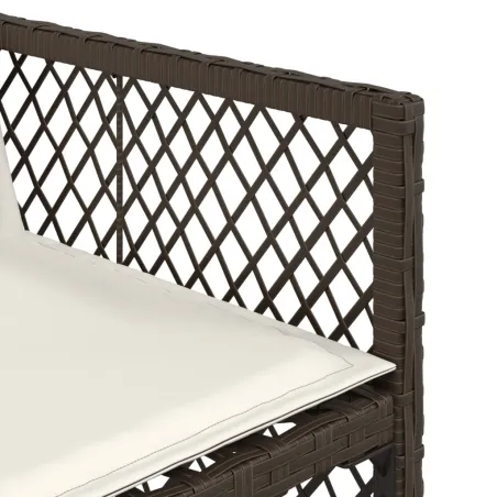 Ensemble à manger de jardin et coussins 17 pcs marron rotin