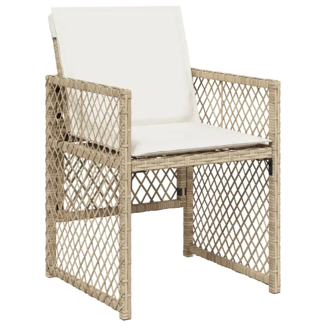 Ensemble à manger de jardin et coussins 17 pcs beige