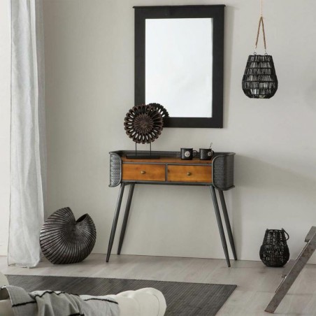 Konsolentisch mit Schubladen Alexandra House Living Braun 35 x 81 x 90