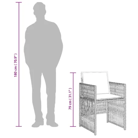 Ensemble à manger de jardin et coussins 13 pcs gris clair rotin