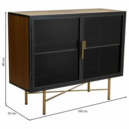 Credenza Alexandra House Living Marrone Metallo Vetro Legno di abete L