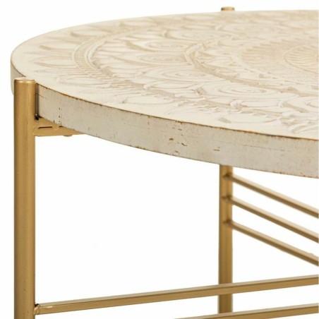 Tavolino da Caffè Alexandra House Living Bianco Metallo Legno di abet