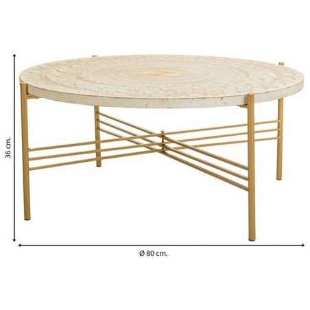 Hoofdtafel Alexandra House Living Wit Metaal Sparrenhout Hout MDF 80 x