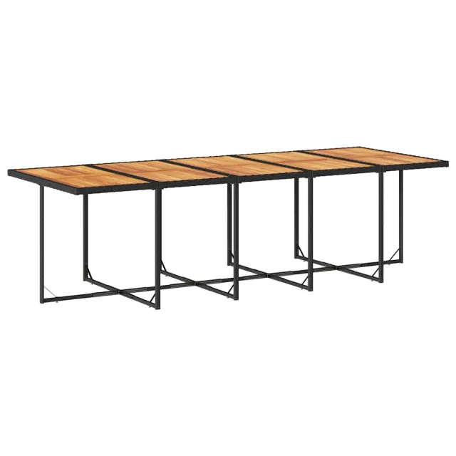 Ensemble à manger de jardin 15 pcs coussins noir résine tressée