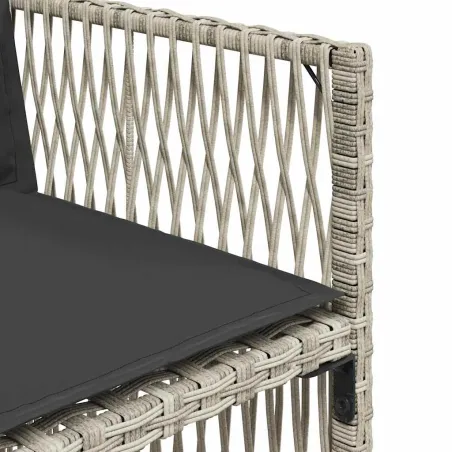 Ensemble à manger de jardin 11pcs avec coussins gris poly rotin