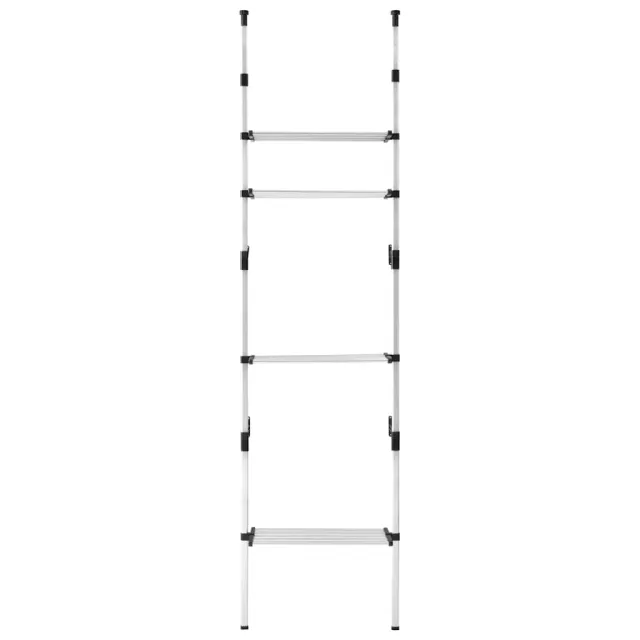 Système de garde-robe télescopique avec étagères Aluminium