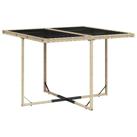 Ensemble à manger de jardin avec coussins 5pcs Beige poly rotin