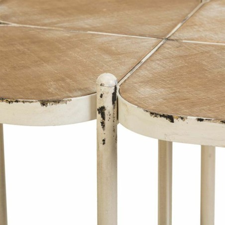 Tavolino da Caffè Alexandra House Living Bianco Metallo Legno di abet