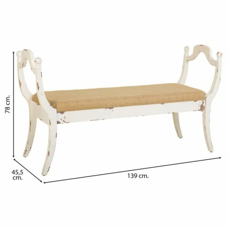Bench Alexandra House Living White Sponge Fir wood MDF Wood 45 x 78 x