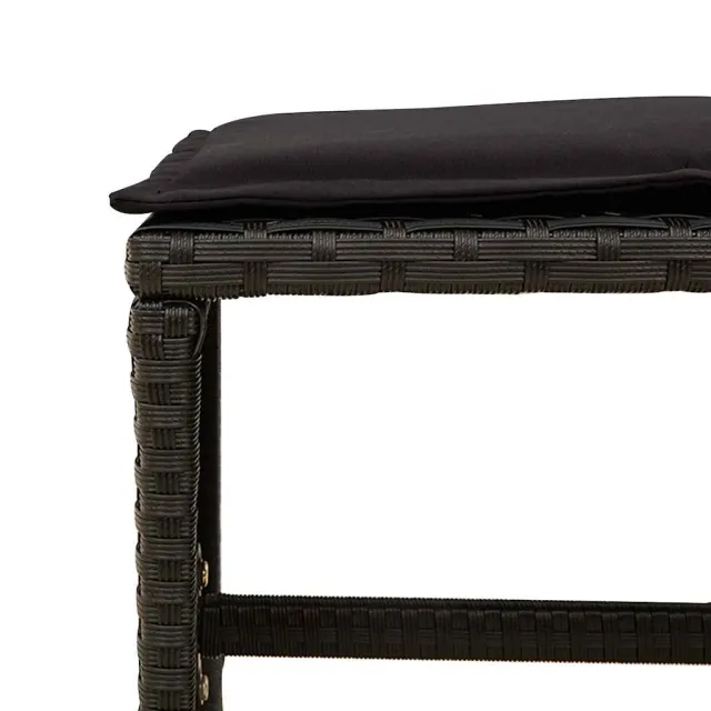 Ensemble à manger de jardin 9pcs coussins noir résine tressée