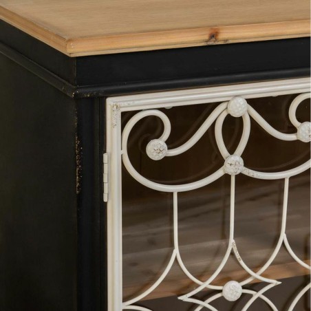 Buffet Alexandra House Living Noir verre Bois d'épicéa Bois MDF 36 x