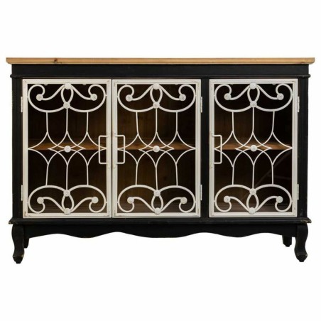 Buffet Alexandra House Living Noir verre Bois d'épicéa Bois MDF 36 x