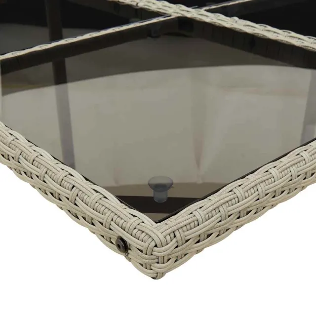 Ensemble à manger de jardin et coussins 17 pcs gris clair rotin