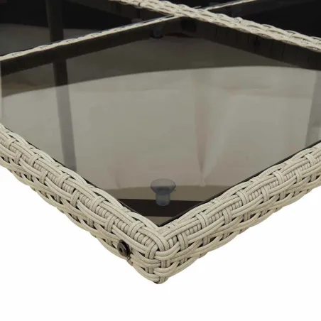 Ensemble à manger de jardin et coussins 5 pcs gris clair rotin