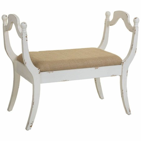 Hocker Alexandra House Living Weiß Schwamm Tannenholz Holz MDF 45 x 7