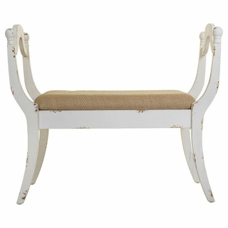 Hocker Alexandra House Living Weiß Schwamm Tannenholz Holz MDF 45 x 7