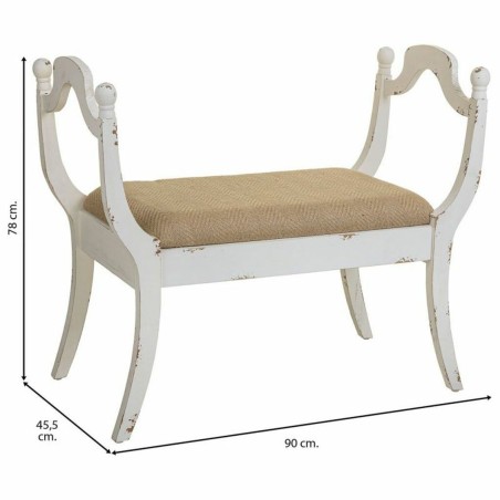 Hocker Alexandra House Living Weiß Schwamm Tannenholz Holz MDF 45 x 7