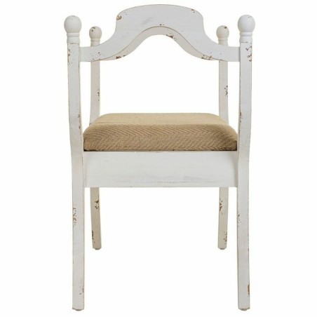 Hocker Alexandra House Living Weiß Schwamm Tannenholz Holz MDF 45 x 7