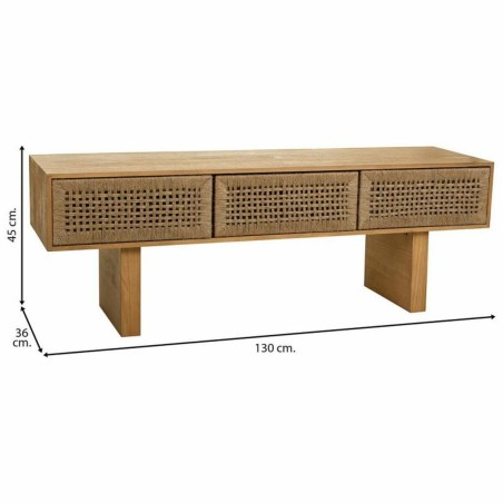 Tavolo aggiuntivo Alexandra House Living Marrone Corda Legno di abete