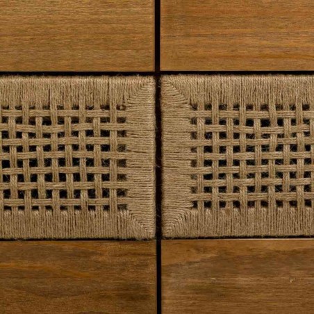 Cómoda Alexandra House Living Marrón Cuerda Madera de abeto Madera d