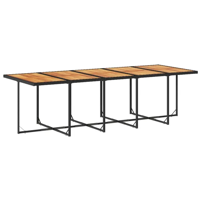 Ensemble à manger de jardin 15 pcs coussins noir résine tressée