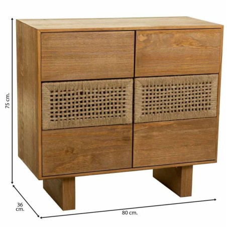 Ladenkast Alexandra House Living Bruin Touw Sparrenhout Paulownia hout
