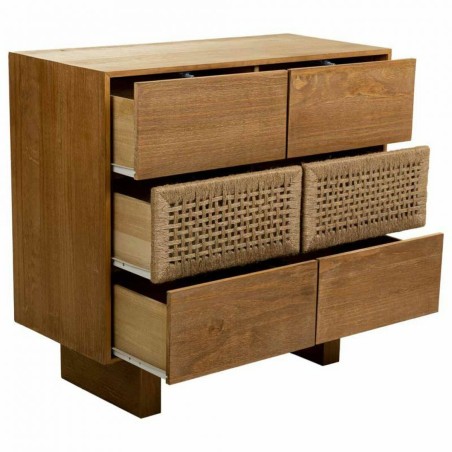 Ladenkast Alexandra House Living Bruin Touw Sparrenhout Paulownia hout