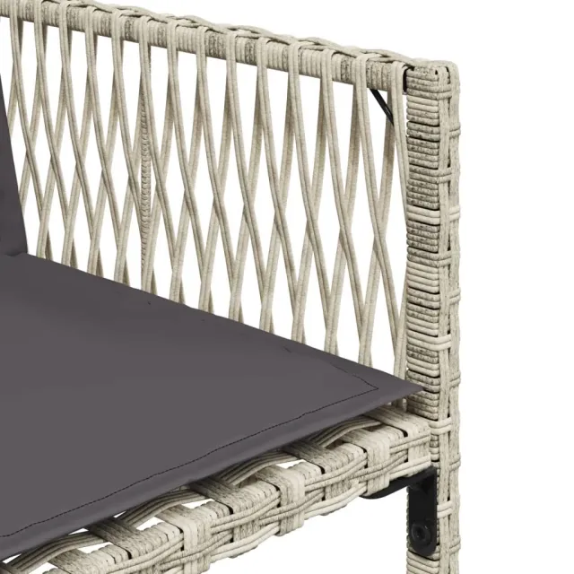 Ensemble à manger de jardin et coussins 5 pcs gris clair rotin