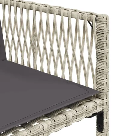 Ensemble à manger de jardin et coussins 5 pcs gris clair rotin