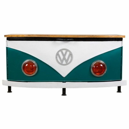 Baule Alexandra House Living Azzurro Bianco Ferro Legno di mango 45 x