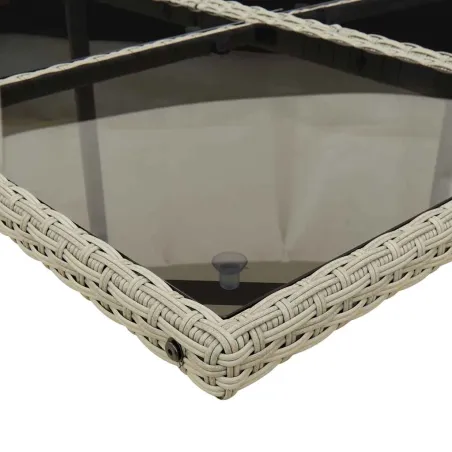 Ensemble à manger de jardin et coussins 7 pcs gris clair rotin